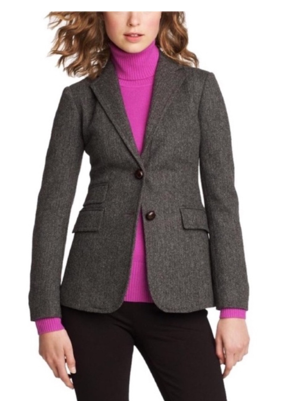 J Crew Herringbone Wool Blazer Size 8